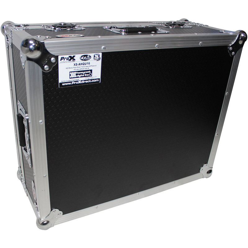 ProX Flight Hard Road Mixer Case for Allen and Heath QU-16 (Silver on Black)