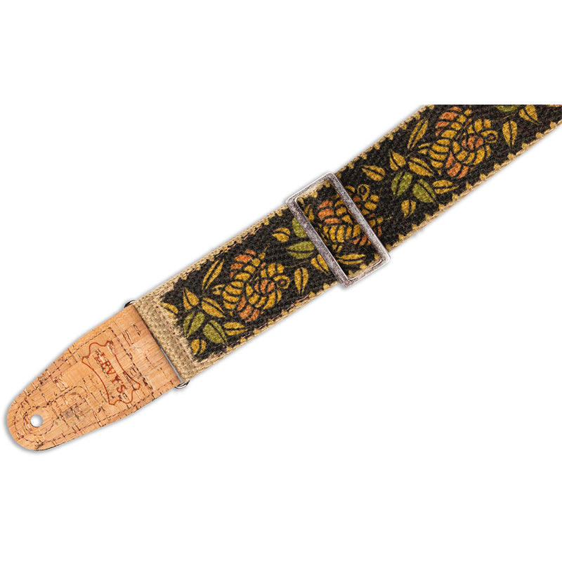 Levy's Hemp Guitar Strap (Rosa Yellow, Orange, and Black)