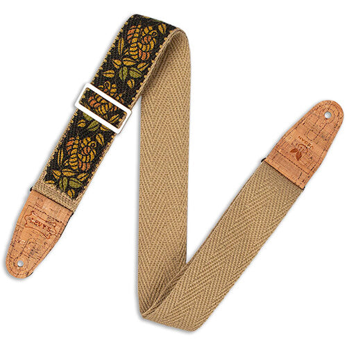 Levy's Hemp Guitar Strap (Rosa Yellow, Orange, and Black)