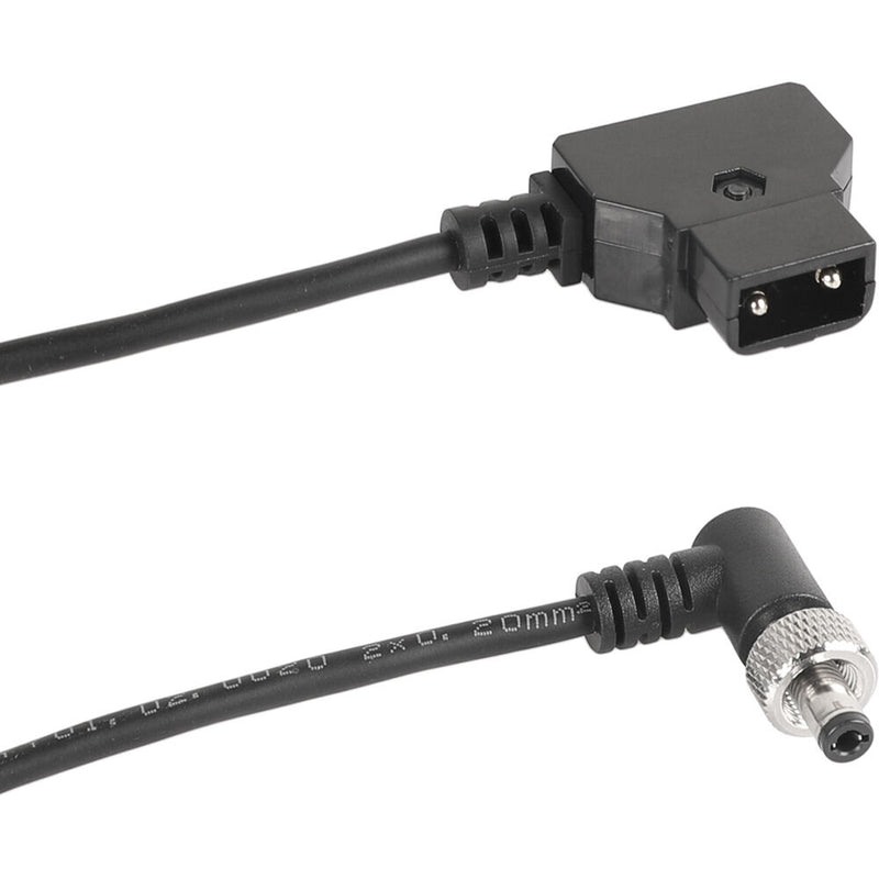 CAMVATE Straight D-Tap to Locking DC 2.5mm Right-Angle Cable (Black, 18.9")