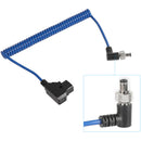 CAMVATE Coiled D-Tap to Locking DC 2.5mm Right-Angle Cable (Blue, 39.4")