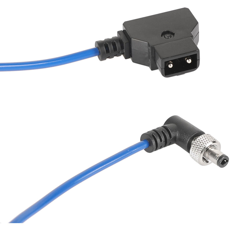 CAMVATE Coiled D-Tap to Locking DC 2.5mm Right-Angle Cable (Blue, 39.4")