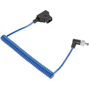 CAMVATE Coiled D-Tap to Locking DC 2.5mm Right-Angle Cable (Blue, 39.4")