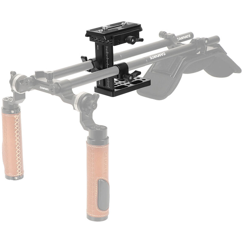 CAMVATE Quick Release Baseplate with 15mm Rod Clamp & Vertical Adjustment