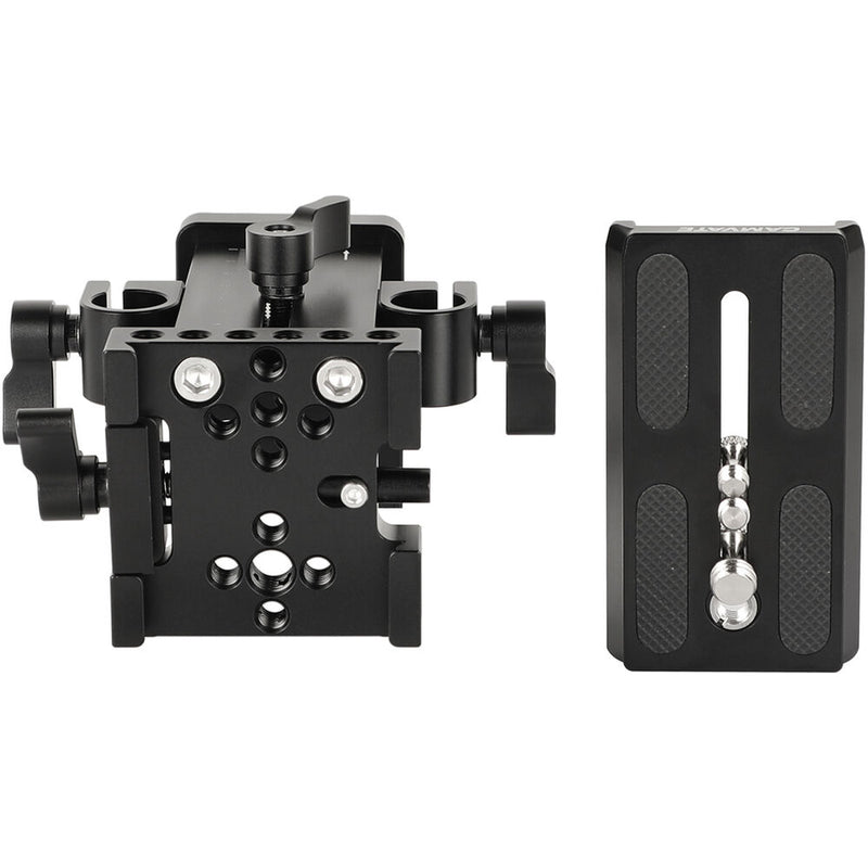 CAMVATE Quick Release Baseplate with 15mm Rod Clamp & Vertical Adjustment