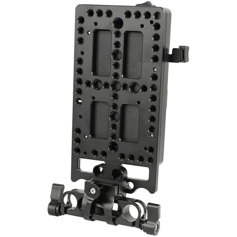 CAMVATE V-Mount Battery Plate with 15mm LWS Rod Clamp & DC/D-Tap Power Outputs