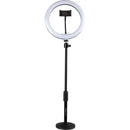 Gator LED Desktop Ring Light with Round Base Stand and Phone Clamp (10")