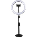 Gator LED Desktop Ring Light with Round Base Stand and Phone Clamp (10")