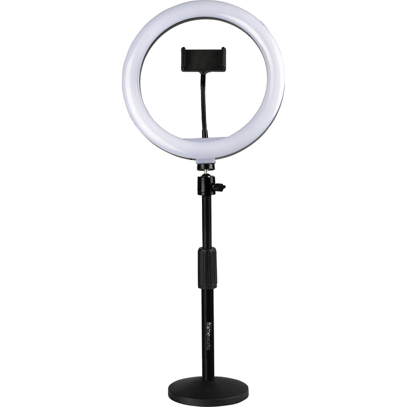 Gator LED Desktop Ring Light with Round Base Stand and Phone Clamp (10")