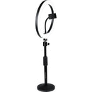 Gator LED Desktop Ring Light with Round Base Stand and Phone Clamp (10")