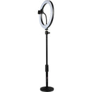 Gator LED Desktop Ring Light with Round Base Stand and Phone Clamp (10")