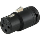 Cable Techniques Low-Profile Right-Angle XLR 3-Pin Female Connector (Standard Outlet, A-Shell, Black Cap)