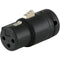 Cable Techniques Low-Profile Right-Angle XLR 3-Pin Female Connector (Standard Outlet, A-Shell, Black Cap)