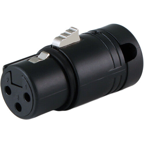 Cable Techniques Low-Profile Right-Angle XLR 3-Pin Female Connector (Large Outlet, A-Shell, Black Cap)