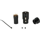 Cable Techniques Low-Profile Right-Angle XLR 3-Pin Female Connector (Large Outlet, A-Shell, Black Cap)