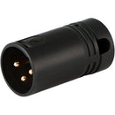 Cable Techniques Low-Profile Right-Angle XLR 3-Pin Male Connector (Large Outlet, A-Shell, Black Cap)