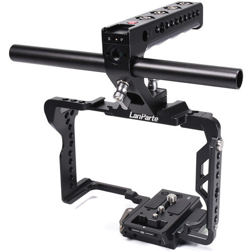 LanParte Camera Cage with 501-Compatible QR Plate & R/S Top Handle for Panasonic S1/S1H