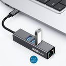 Tera Grand USB 3.1 Type-C Gigabit Ethernet Adapter & 3-Port USB Hub (Gray)