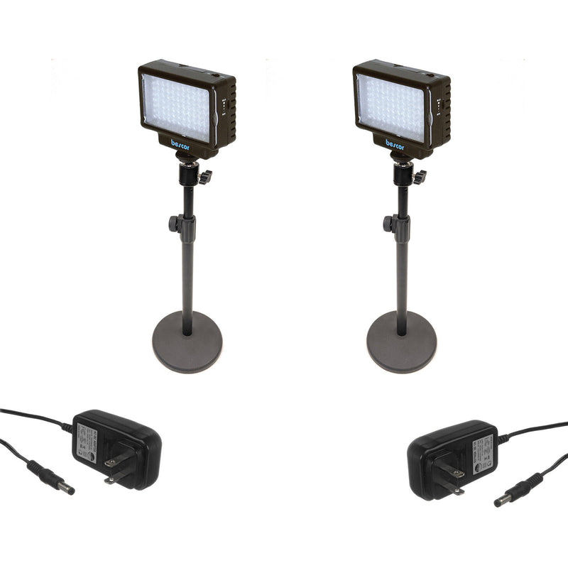 Bescor Dual LED70 Desktop Light Stand Kit