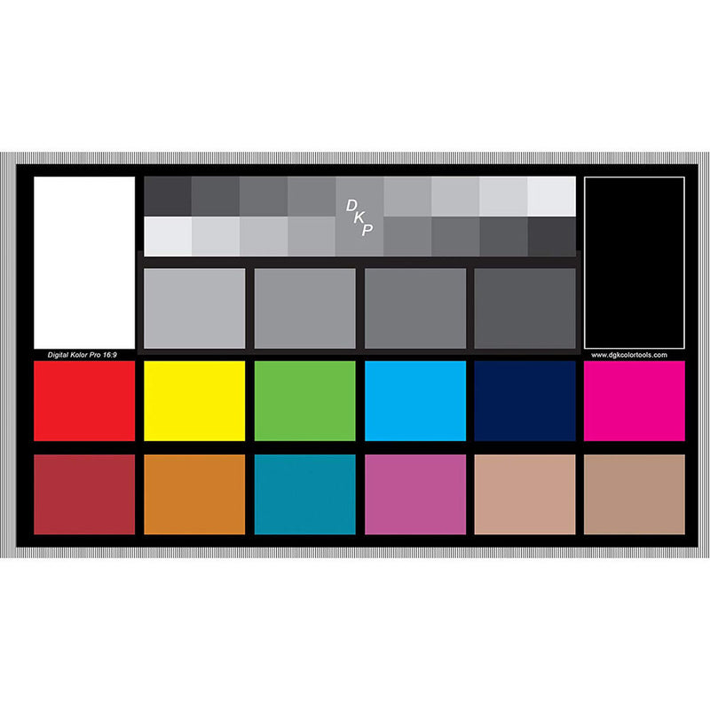 DGK Color Tools Digital Kolor Pro 16:9 Chart Large Color Calibration and Video Chip Chart (Set of 2)