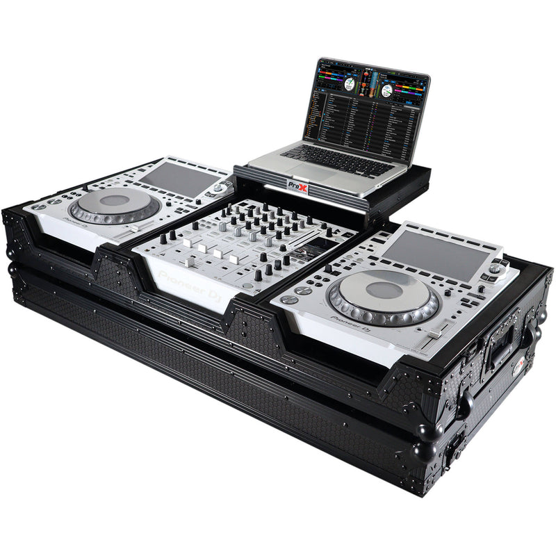 ProX DJ Coffin Flight Case for Pioneer DJM-900NXS2 Mixer and Two CDJ-3000 Multiplayers (Black on Black)