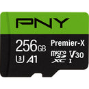 PNY Technologies 256GB Premier-X UHS-I microSDXC Memory Card with SD Adapter