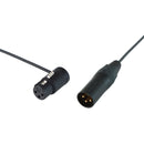 Cable Techniques 1'Lo-Profile XLR-3F-XLR-3M 3.2mm Cable:Mult-Position AX3F R/A - 3/9 O'Clock (Black Cap/Ring)