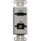 Comprehensive HDMI and USB-B 2.0 Pass Thru Single Gang Decorative Wallplate with Pigtail (White)