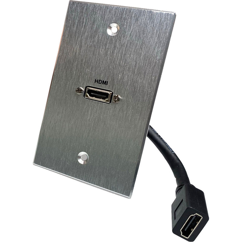 Comprehensive HDMI Pigtail Pass-Through Wall Plate (Aluminum)