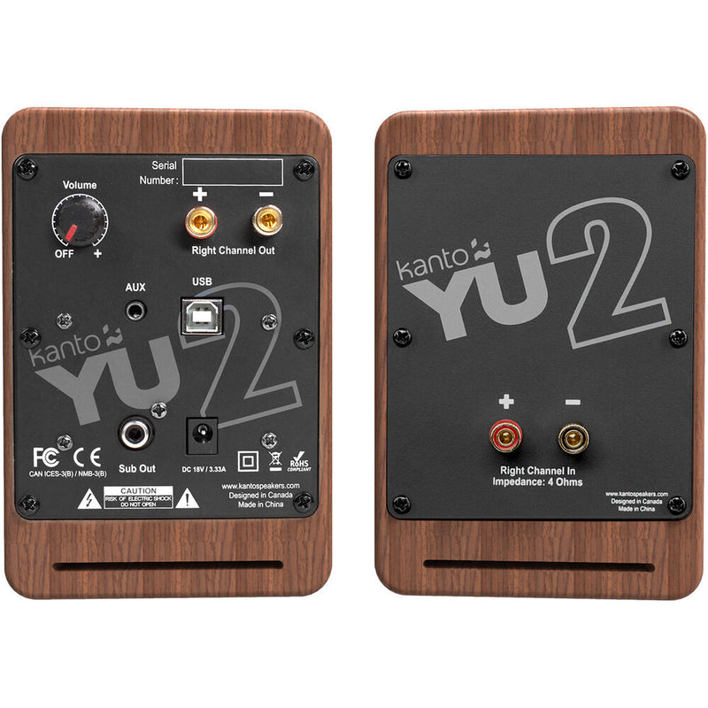 Kanto Living YU2 Powered Desktop Speakers (Walnut, Pair)