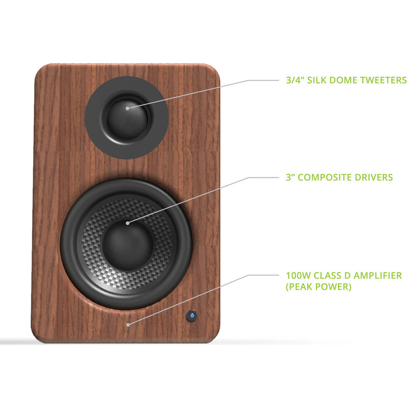 Kanto Living YU2 Powered Desktop Speakers (Walnut, Pair)