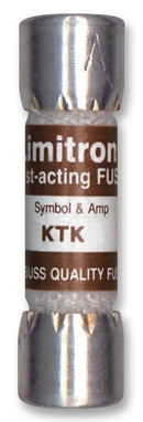 EATON BUSSMANN SERIES KTK-25 Fuse, Industrial / Power, KTK Series, 25 A, 600 VAC, 10mm x 38mm, 13/32" x 1-1/2"