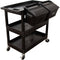 Luxor 32 x 18" Three-Shelf Utility Cart with Outrigger Bins (Black)
