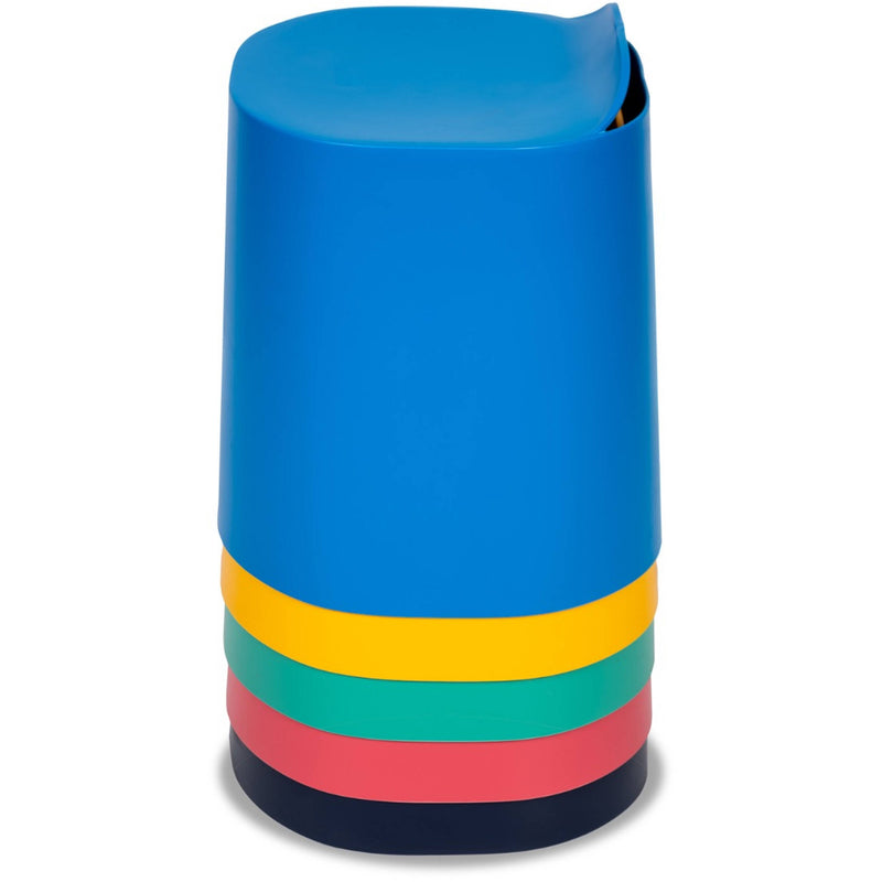 Luxor TailFin Plastic Stackable Stools (Navy Blue, Cobalt Blue, Yellow, Raspberry Red, Jade)