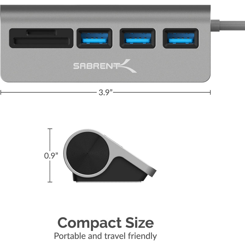 Sabrent 3-Port USB 3.0 Hub with SD and Micro SD Card Readers