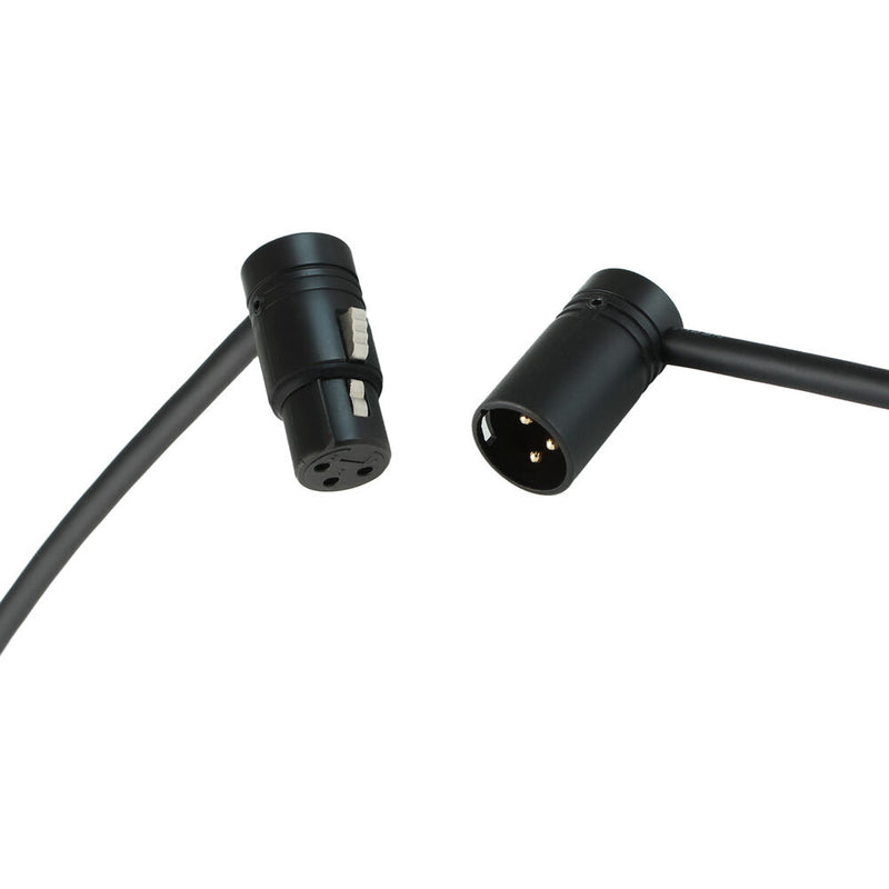 Cable Techniques Stage and Studio Patch Cable Right-Angle 3-Pin Female XLR to 3-Pin Male XLR (3', Low-Profile, Black)