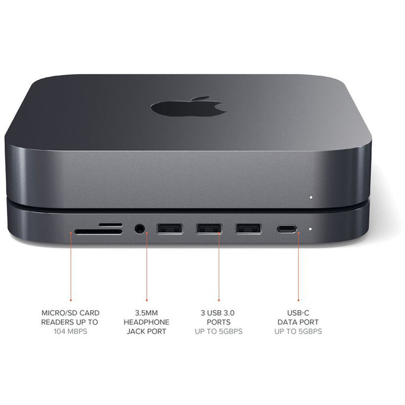 Satechi USB Type-C Aluminum Stand and Hub for Apple Mac mini (Space Gray)