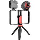 YELANGU Smartphone Video Rig Cage with Microphone, Light & Mini Tripod