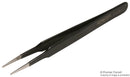 DURATOOL D00830 Tweezer, Type 2A SA, ESD, Flat Round, 120 mm, PET Stainless Steel Body, Stainless Steel Tip