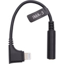 Movo Photo IMA-3 Female 3.5mm TRRS to Right-Angle Lightning Microphone Adapter Cable (5.5")