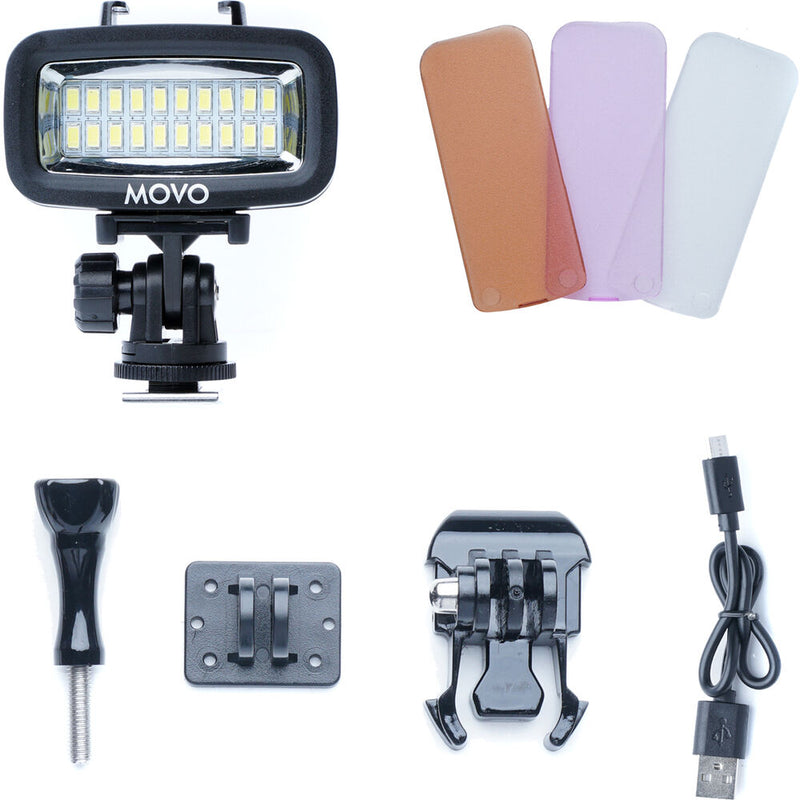 Movo Photo XL Underwater Diving Rig Bundle with 2 Rechargeable LED Lights for GoPro