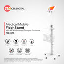 CTA Digital Medical Mobile Floor Stand with VESA Plate and Paragon Enclosure for Tablets (White)