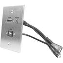 Comprehensive HDMI, USB, 3.5mm Audio, Single-Gang Aluminum Wall Plate with Pigtail