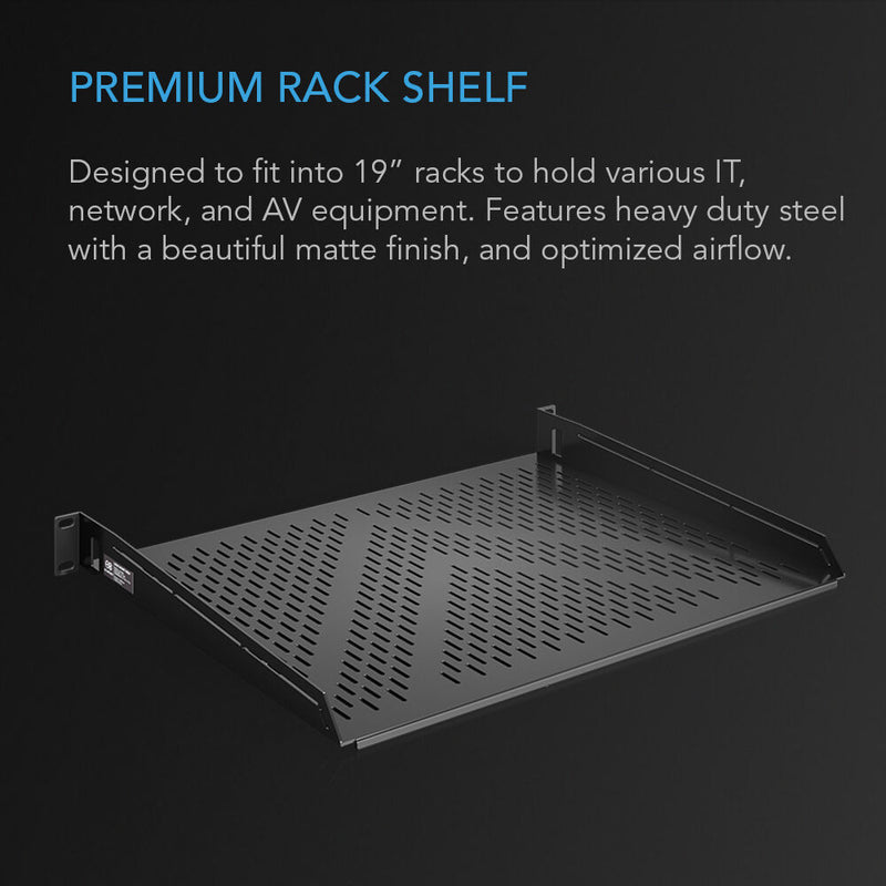 AC Infinity 14" Vented Cantilever 1 RU Rack Shelf