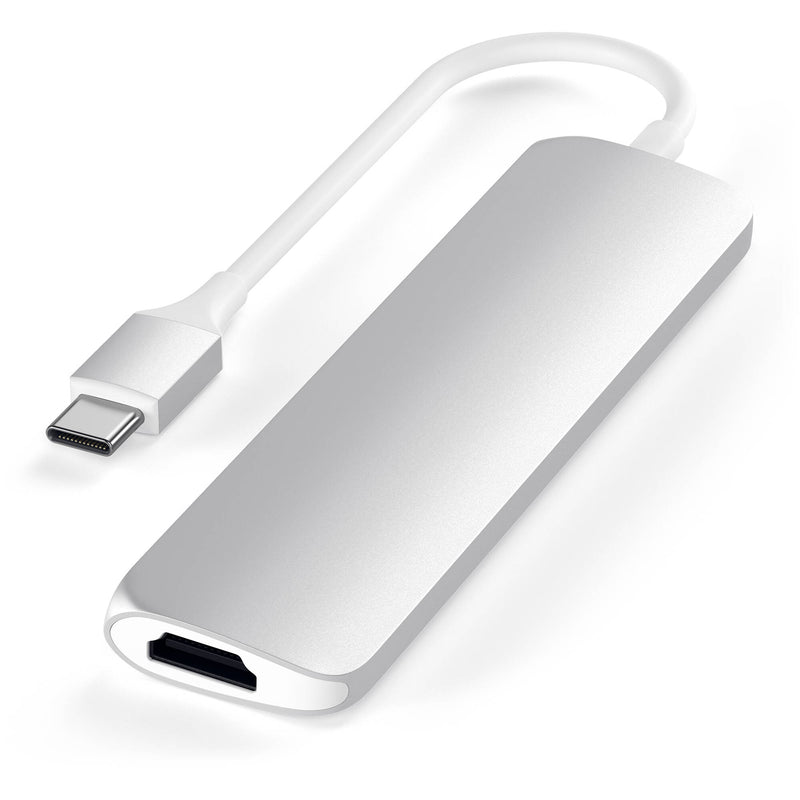 Satechi Slim Aluminum USB Type-C Multi-Port Adapter V2 (Silver)