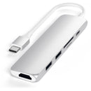 Satechi Slim Aluminum USB Type-C Multi-Port Adapter V2 (Silver)