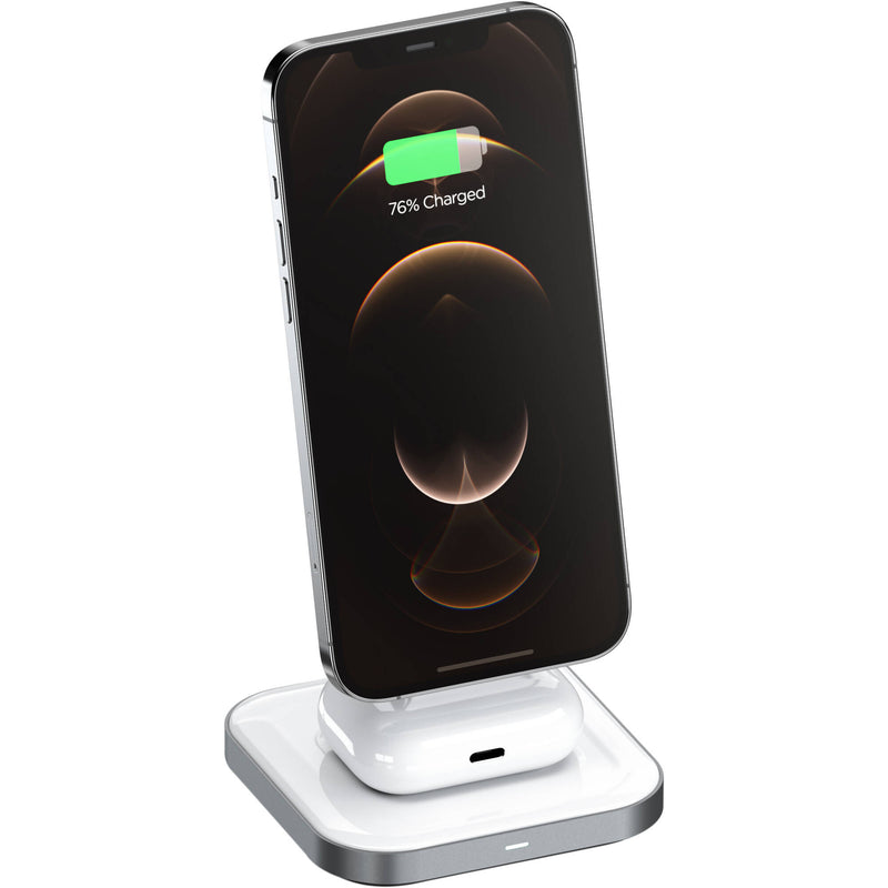 Satechi 2-In-1 Wireless Magnetic Charging Stand for iPhone 12 and AirPods Pro