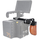 Niceyrig Wooden Handle with ARRI Rosette Mount and NATO Rail Adapter (Right Side)