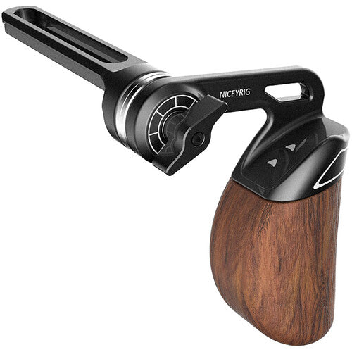 Niceyrig Wooden Handle with ARRI Rosette Mount and NATO Rail Adapter (Right Side)