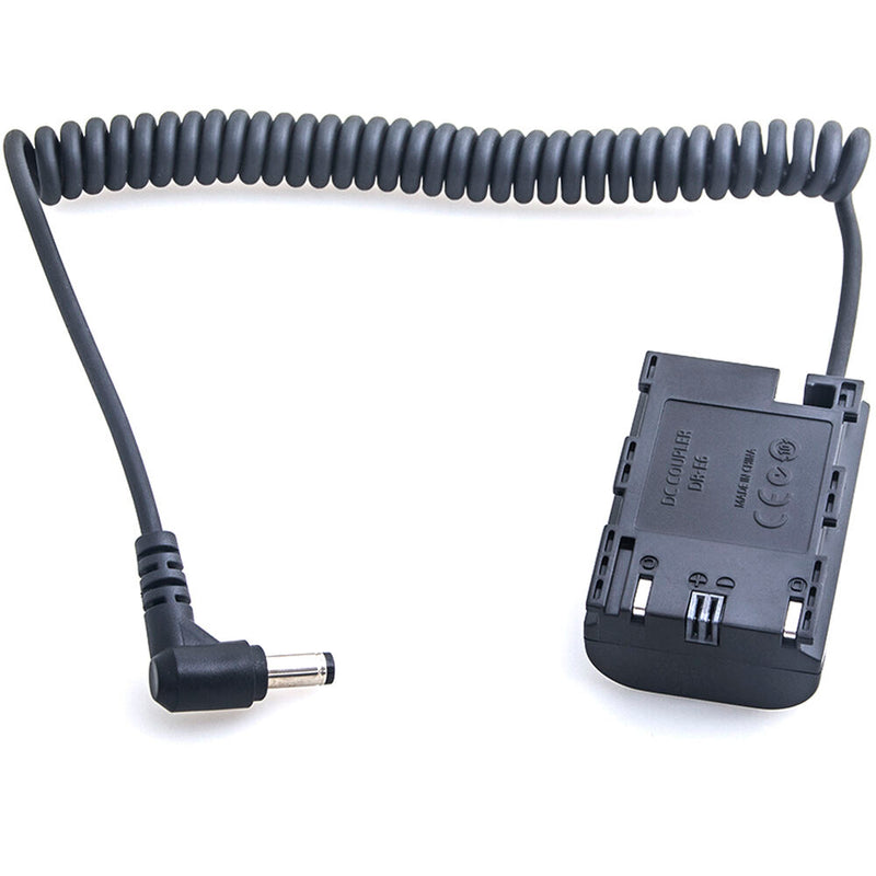 DigitalFoto Solution Limited LP-E6 Dummy Battery with Male Connector Cable (Coiled, 16 to 39.4")